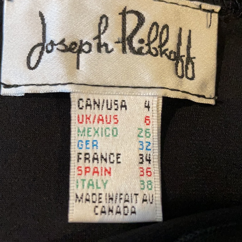 Joseph Ribkoff Unique Black Top w/ Mesh Sleeves - Picture 7 of 7